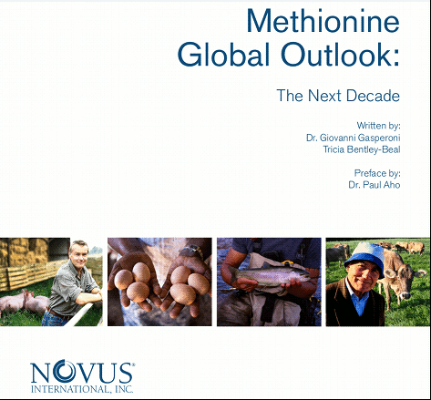Brochure vantant la supplémentation des animaux d'élevage en méthionine.